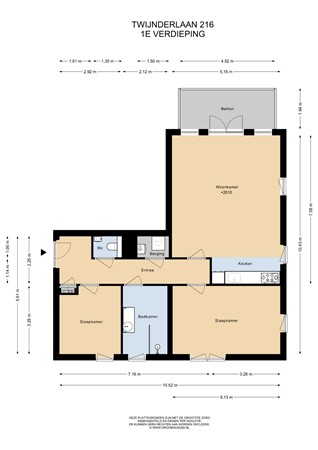 Floorplan - Twijnderlaan 216, 1431 DD Aalsmeer